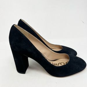 Sam Edelman Stillson Calf Hair Pumps Womens 9 Slip-On Suede Leather Block Heels